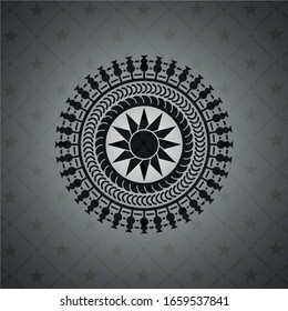 sun icon inside black badge