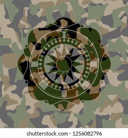 sun icon inside camo texture