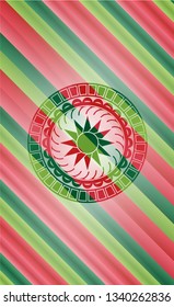 sun icon inside christmas badge.