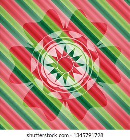 sun icon inside christmas emblem.