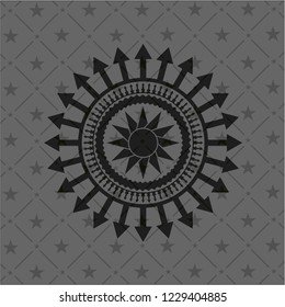 sun icon inside dark badge or emblem