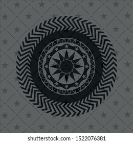 sun icon inside dark emblem