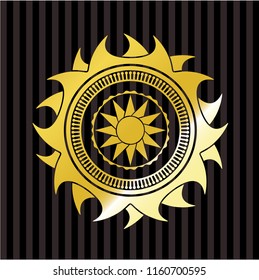 sun icon inside golden badge or emblem