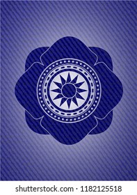 sun icon inside jean background