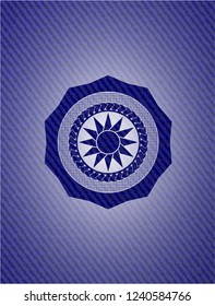 sun icon inside jean background