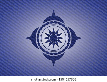 sun icon inside jean background
