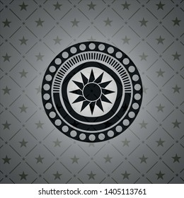 sun icon inside retro style black emblem