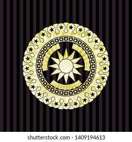 sun icon inside shiny badge