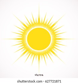 Sun Icon Isolated Background,  illustration, summer, 