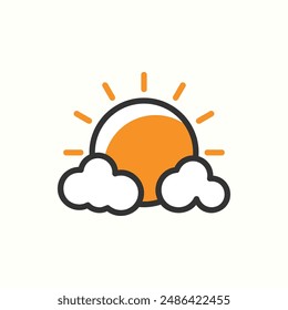 sun icon, isolated colored icon theme travel