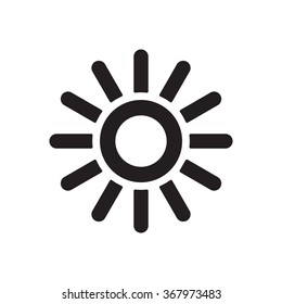  sun   icon,  isolated. Flat  design.