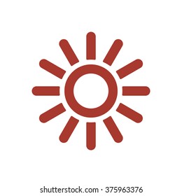   sun   icon,  isolated. Flat  design.