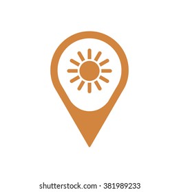   sun   icon,  isolated. Flat  design.