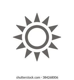 Sun  icon,  isolated. Flat  design.