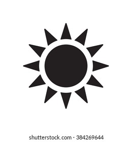 Sun  icon,  isolated. Flat  design.