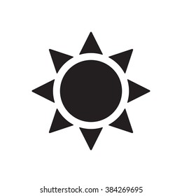  Sun  icon,  isolated. Flat  design.