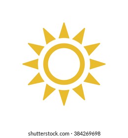 Sun  icon,  isolated. Flat  design.