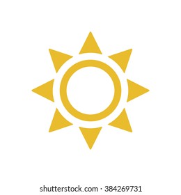 Sun  icon,  isolated. Flat  design.