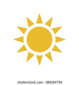 Sun  icon,  isolated. Flat  design.