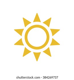  Sun  icon,  isolated. Flat  design.