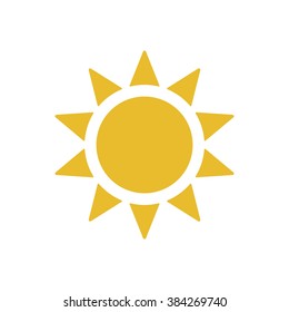 Sun  icon,  isolated. Flat  design.