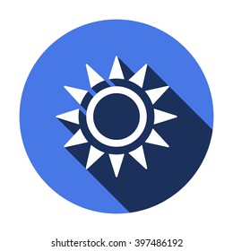 Sun   icon,  isolated. Flat  design.