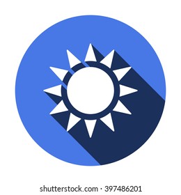 Sun   icon,  isolated. Flat  design.