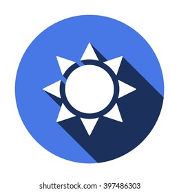 Sun   icon,  isolated. Flat  design.
