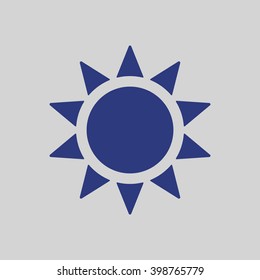 Sun  icon,  isolated. Flat  design.