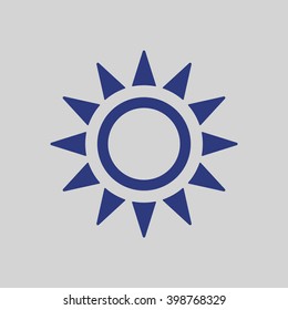 Sun  icon,  isolated. Flat  design.