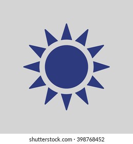 Sun   icon,  isolated. Flat  design.