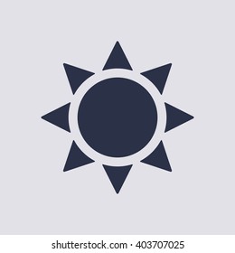 Sun  icon,  isolated. Flat  design.