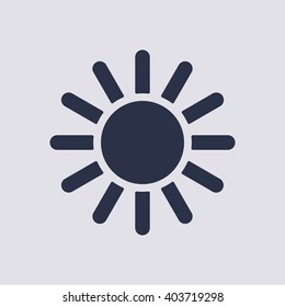 Sun  icon,  isolated. Flat  design.