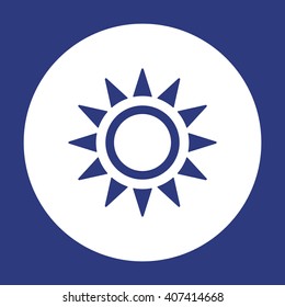 Sun  icon,  isolated. Flat  design.