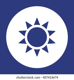 Sun  icon,  isolated. Flat  design.