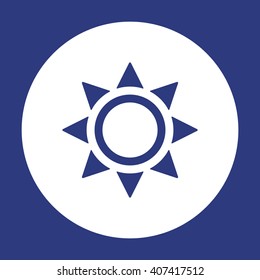 Sun  icon,  isolated. Flat  design.