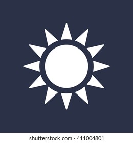 Sun  icon,  isolated. Flat  design.