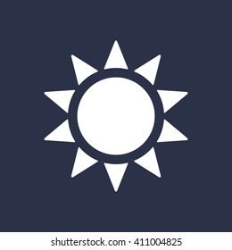 Sun  icon,  isolated. Flat  design.