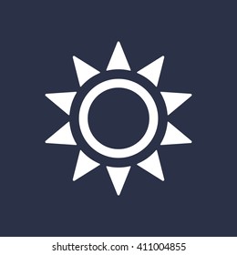 Sun  icon,  isolated. Flat  design.