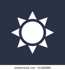 Sun  icon,  isolated. Flat  design.