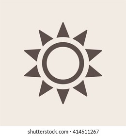 Sun  icon,  isolated. Flat  design.