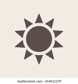 Sun  icon,  isolated. Flat  design.