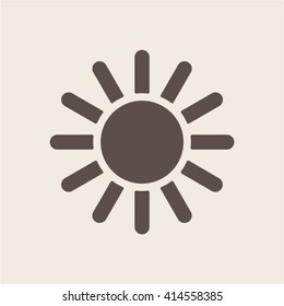 Sun  icon,  isolated. Flat  design.