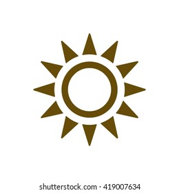 Sun  icon,  isolated. Flat  design.
