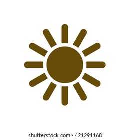 Sun  icon,  isolated. Flat  design.