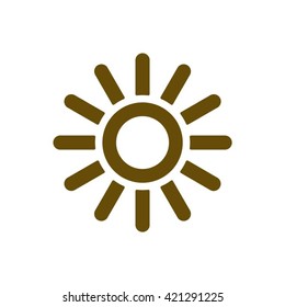 Sun  icon,  isolated. Flat  design.