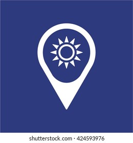 Sun  icon,  isolated. Flat  design.