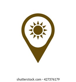 Sun  icon,  isolated. Flat  design.