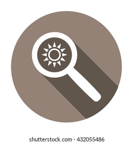 Sun  icon,  isolated. Flat  design.