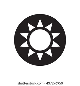 Sun  icon,  isolated. Flat  design.